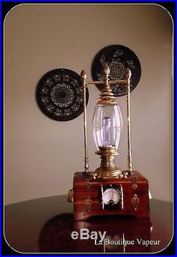 One of a kind handmade wood and brass steampunk edison sci fi lamp lamp light