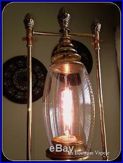 One of a kind handmade wood and brass steampunk edison sci fi lamp lamp light