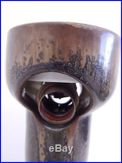 Original Fulper Ceramic Table Lamp Wonderful Stained Glass Shade Arts & Crafts