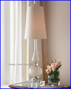 PAIR- New Venetian Glass Buffet Table Lamp Set Murano Living Room Bedroom Office