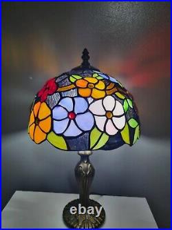 Pair of Tiffany Table Lamp D10H18 Handmade Multicolor Stained Glass Shade Home