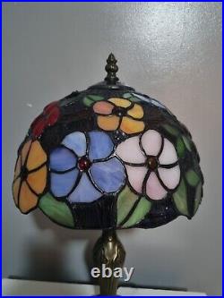 Pair of Tiffany Table Lamp D10H18 Handmade Multicolor Stained Glass Shade Home