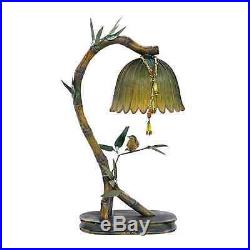 Perching Finch Table Lamp Bird On Bamboo Stem Light Tropical Beach 17H