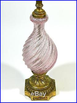 Pink Murano Glass Lamp Pair