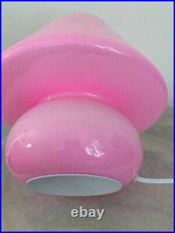 Pink Mushroom Lamp, Murano style Glass Lamp, Bedside Table Lamp, Desk Lamp