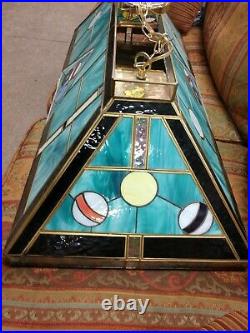 Pool Table Light Billiard lamp Lighting Art Deco revival Stained Glass hanging