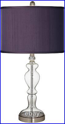 Possini Euro Eggplant Purple Apothecary Clear Glass Table Lamp