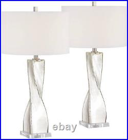 Possini Euro Oirin 32 1/4 Crackle Mercury Glass Table Lamps Set of 2