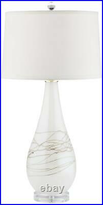 Possini Euro Pearl White Art Glass Table Lamp