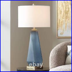 Possini Euro Sarah 32 Modern Blue Twist Art Glass Table Lamp