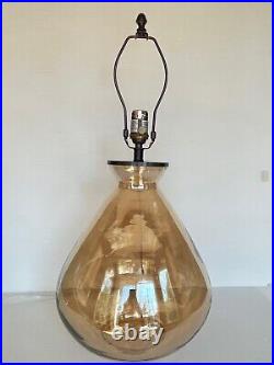 Pottery Barn Alana Luster Glass Table Lamp Base Amber Rare