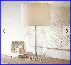 Pottery barn Recycled glass Table lamp White/glass, For Bedroom / Accent