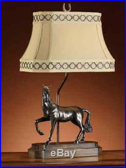 Prancer Horse Table Lamp Bronze Finish Equestrian Stallion Rustic Cabin Lodge