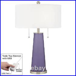 Purple Haze Peggy Glass Table Lamp With Dimmer