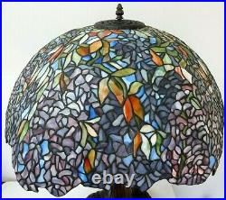QUOIZEL 30 LABURNUM STAINED GLASS TABLE LAMP WISTERIA vintage tiffany craftsman