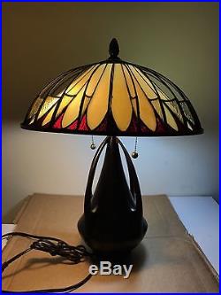 Quoizel Colecction Stained Glass Arts Crafts Mission Lamp 21