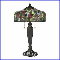 Quoizel TF3179TPN Tiffany 2-Light 26-3/4 High Buffet Table Lamp withGlass Shade