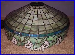 R. Williamson Nautilus Shell Leaded Slag Stained Glass Duffner Tiffany Era Lamp