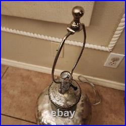 RARE Pottery Barn Antique Mercury Glass Bedside Table Lamp Silver