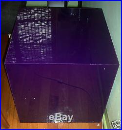 RARE Vtg Mid Century Table/Light/Lamp Cube Purple Acrylic/Plexi Glass
