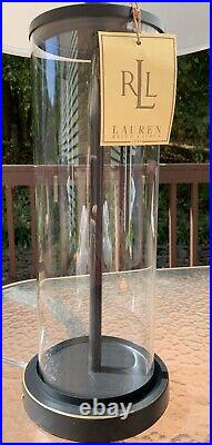 Ralph Lauren Payton Cylinder Tube Glass Lamp Black Desk, Table, or Home Office