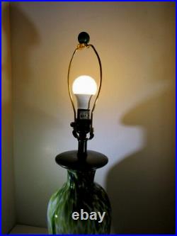 Rare 1970's Art Glass Table Lamp Murano Style 26.5 Tall