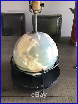 Rare Aladdin Electric Globe Lamp Alacite Glass World Lamp