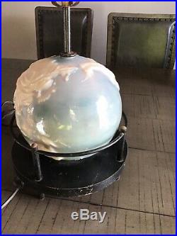 Rare Aladdin Electric Globe Lamp Alacite Glass World Lamp