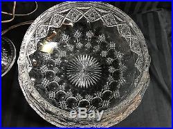 Rare Antique Abp Sinclaire Bengal Pattern Heavy Thick 19 Cut Glass Table Lamp