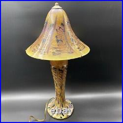 Rare & Beautiful Vintage 1981 JOSEPH CLEARMAN Art Glass Table Lamp 20 Works