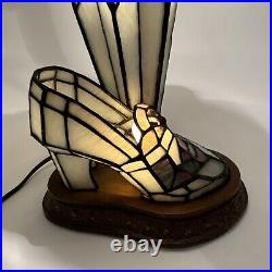 Rare Dale Tiffany Art Glass Table Lamp Shoe, Umbrella And Hat