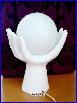 Rare Iconic Table lamp, Cupped Hands 1980's Retro