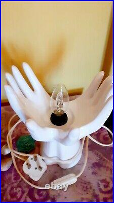 Rare Iconic Table lamp, Cupped Hands 1980's Retro