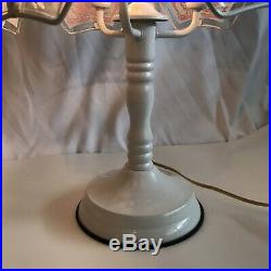 Rare Mickey Mouse Vintage White & Glass Disney Touch Table Lamp Stunning