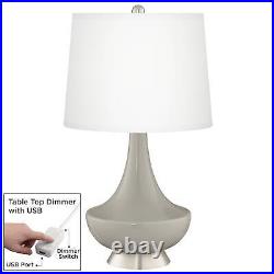 Requisite Gray Gillan Glass Table Lamp with Dimmer