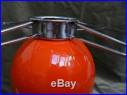 Retro Guzzini Style Orange Tangerine Mushroom Plastic Shade 1970 Table Lamp