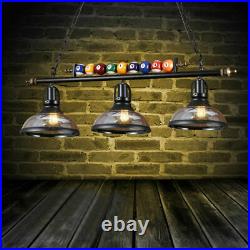 Retro Hanging Pool Table Lights Fixture Billiard Pendant Lamp with Glass Shades US