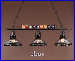 Retro Hanging Pool Table Lights Fixture Billiard Pendant Lamp with Glass Shades US