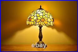 Retro Stained Glass Sunflower Tiffany Style Table Lamp Accent Lamp H18