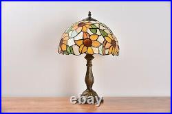 Retro Stained Glass Sunflower Tiffany Style Table Lamp Accent Lamp H18