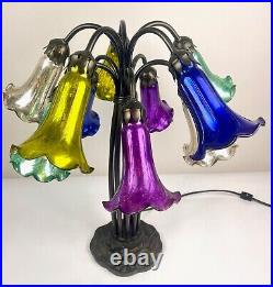 River Of Goods Multicolor Mercury Glass Table Lamp Tulip, Lilly Pond Base