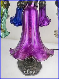 River Of Goods Multicolor Mercury Glass Table Lamp Tulip, Lilly Pond Base