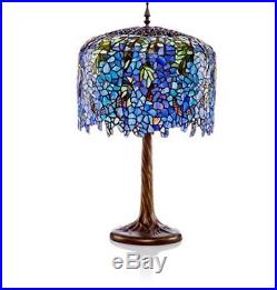 River of Goods 30.25 Tiffany Style Grand Wisteria Table Lamp with Tree Trunk Ba