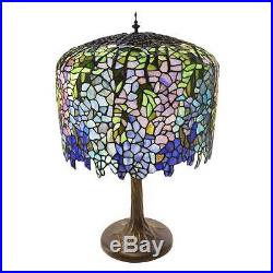 River of Goods 30-inch Tall Stained Glass Tiffany-inspired Grand Wisteria Table