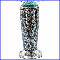 River of Goods Glorias Crystal Beaded Table Lamp with Mosaic Base