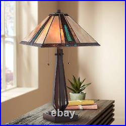 Roger Marta Mission Tiffany Style Table Lamp 25 High Bronze Metal for Bedroom