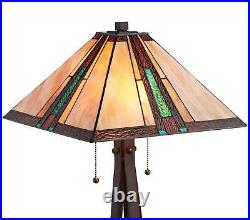 Roger Marta Mission Tiffany Style Table Lamp 25 High Bronze Metal for Bedroom