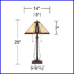 Roger Marta Mission Tiffany Style Table Lamp 25 High Bronze Metal for Bedroom