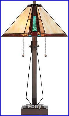 Roger Marta Mission Tiffany Style Table Lamp 25 High Bronze Metal for Bedroom