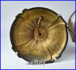 Royal Art Glass Caramel Slag Bent Panel Table Lamp #810 18 Shade